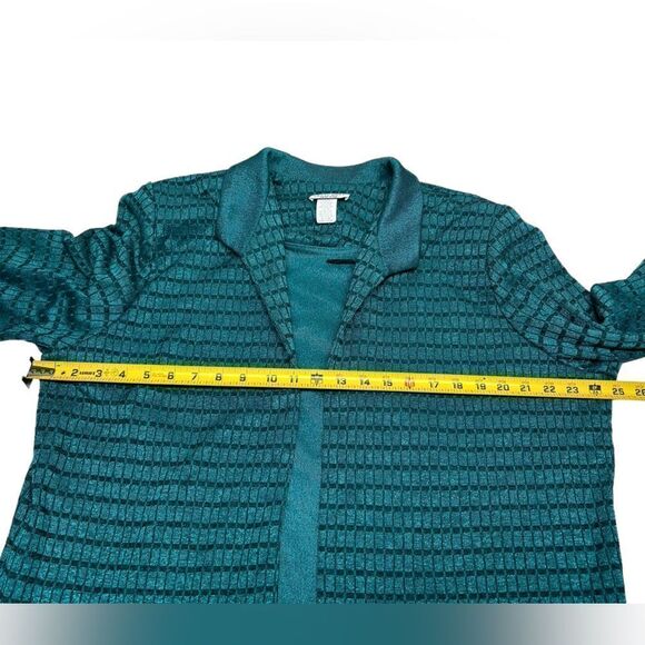 Vintage Blue Matching Blazer Set High Rise Blue Capri Pants Ankle Pants Stretch - Picture 12 of 13